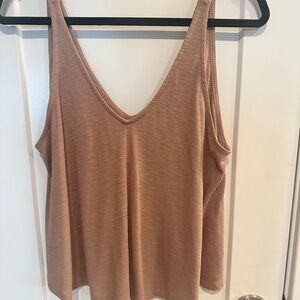 Free People Tan Relaxed Tank Top
